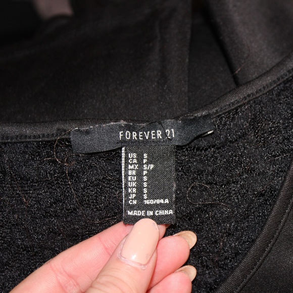 Forever 21 Lace Peplum Top Black Small - Picture 6 of 6